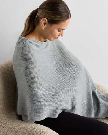 Lightweight Cotton Cashmere Nursing Shawl - One Size / Pale Custard Yellow