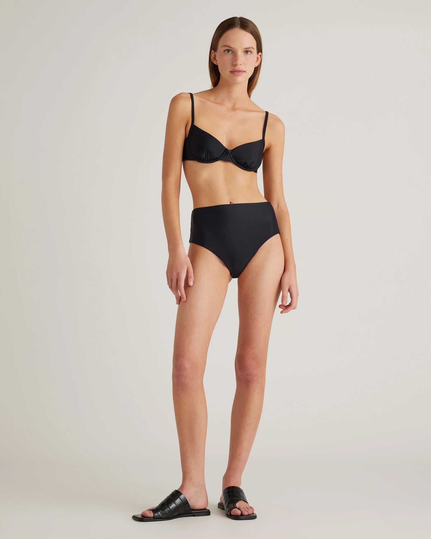 Italian High-Rise Bikini Bottom - XS / Black