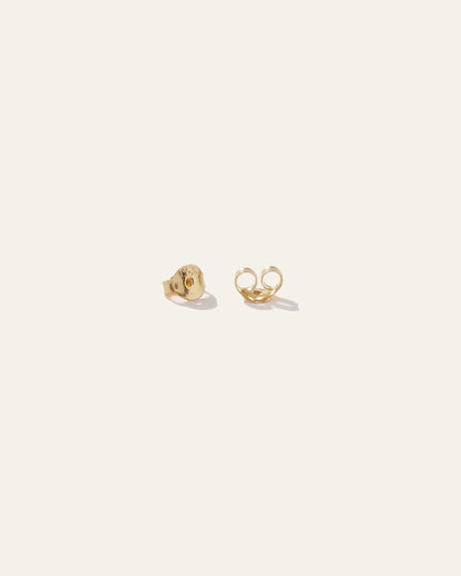 14K Gold Natural Diamond Tiny Bezel Studs - One Size / Yellow Gold