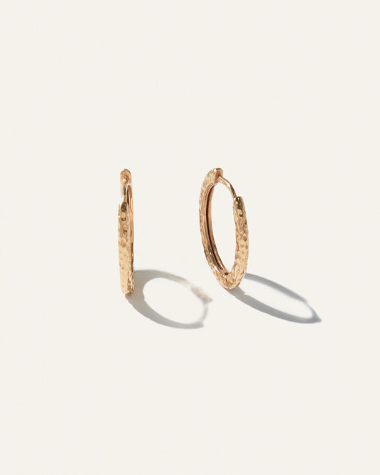 Hammered Nina Medium Hoops - One Size / Gold Vermeil