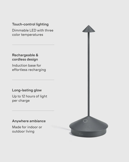 Pina Pro Rechargeable Table Lamp by Zafferano - One Size / White