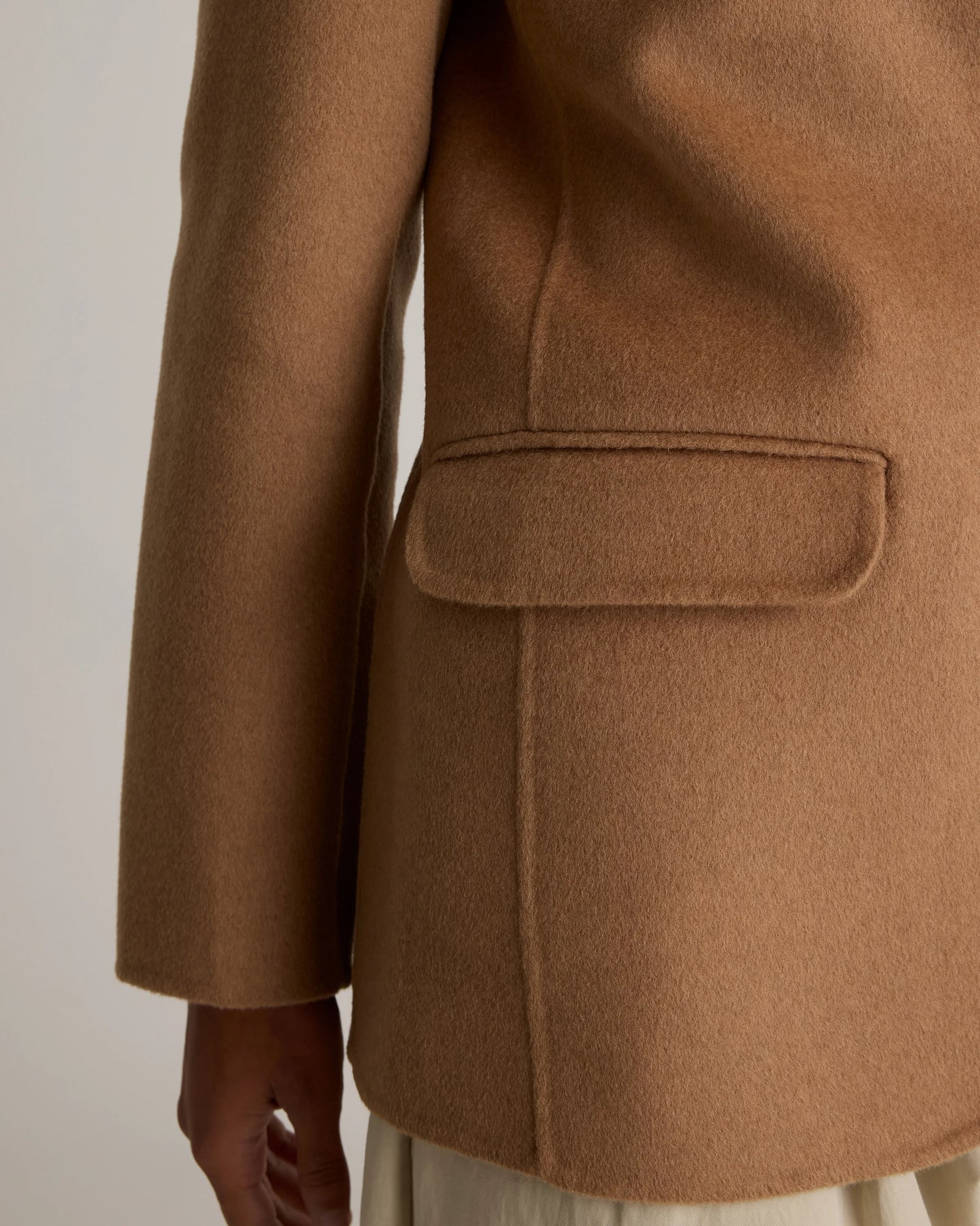 Double-Faced Merino Wool Soft Blazer - XS / Caramel