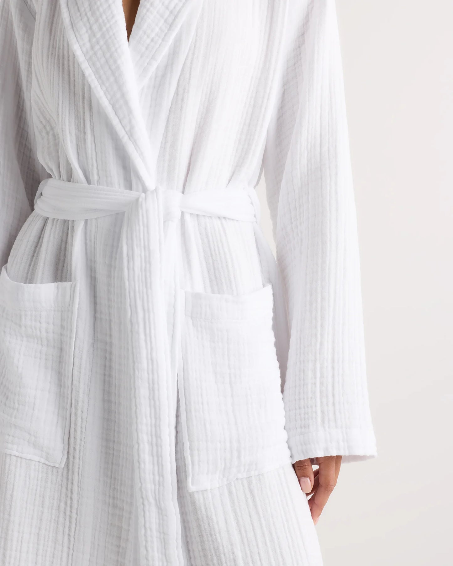 Soft Layered Turkish Cotton Robe - XS / White