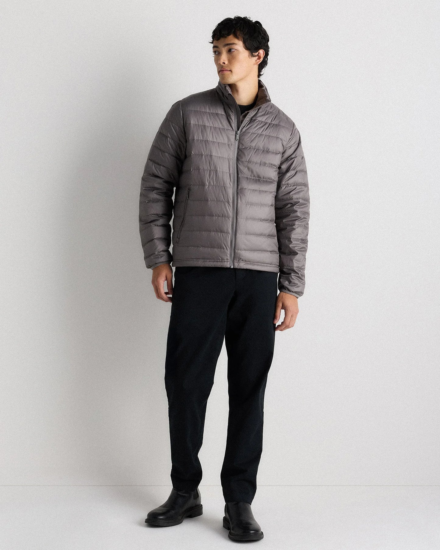 Lightweight Down Packable Puffer Jacket - XS / Overcast Grey