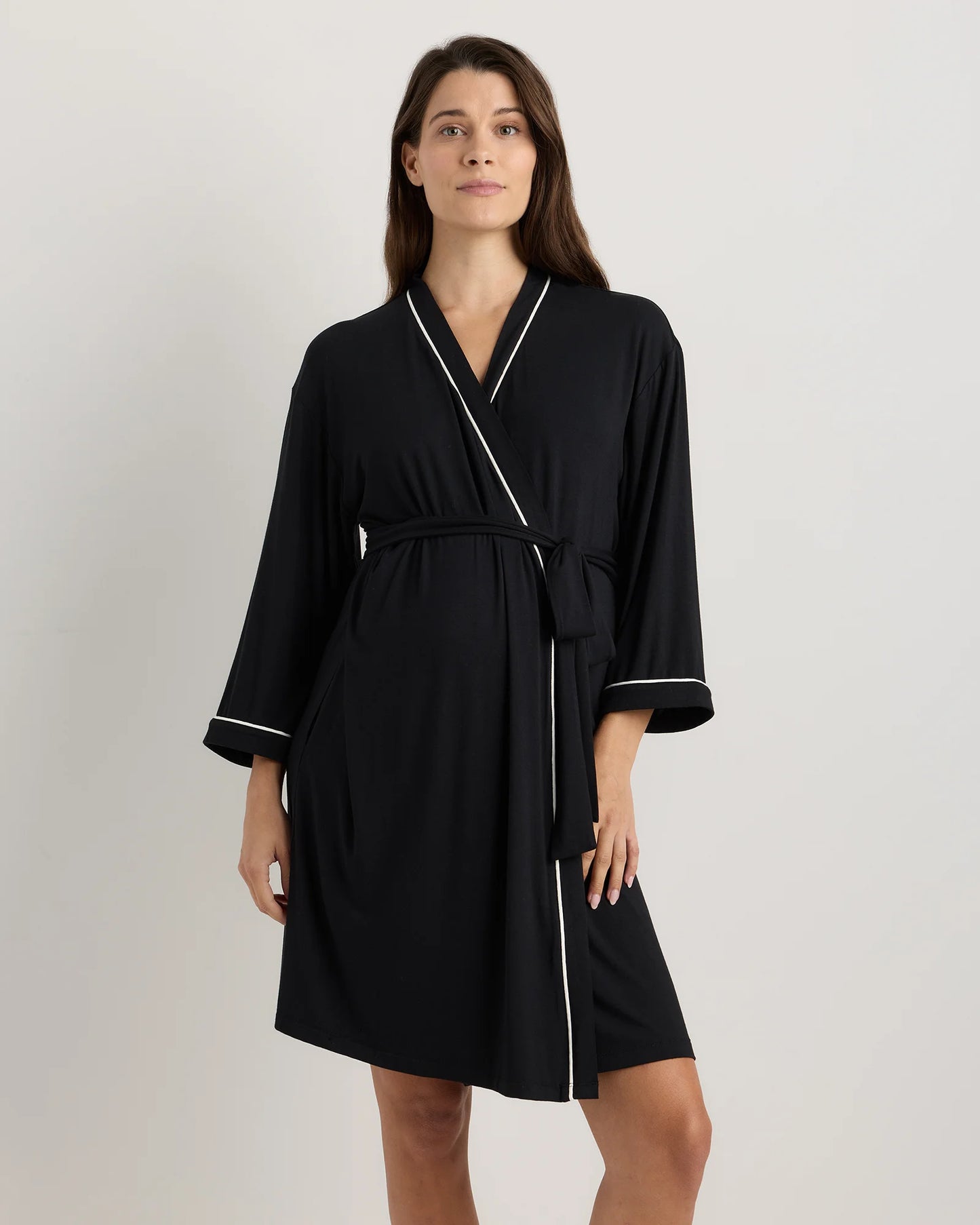 Bamboo Jersey Maternity Robe - XS / Deep Navy