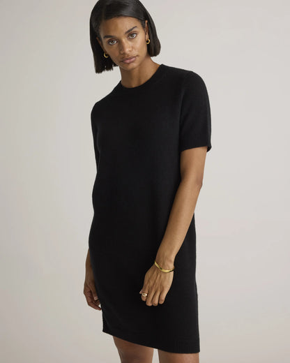 Mongolian Cashmere Short Sleeve Mini Dress - XS / Faded Denim