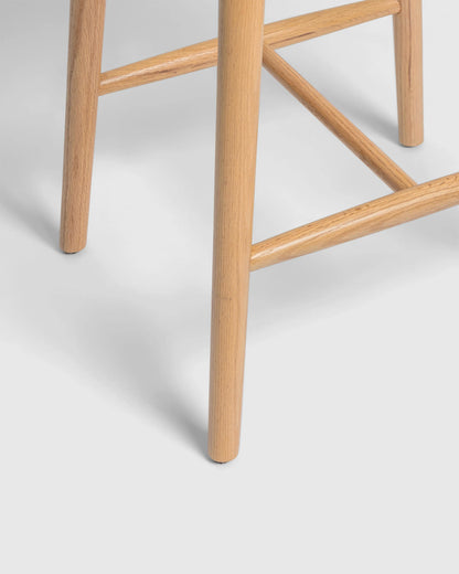 Solid Oak Backless Counter Stool - Counter Stool / Light Oak