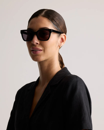 Malibu Polarized Acetate Sunglasses - One Size / Black with Grey lens