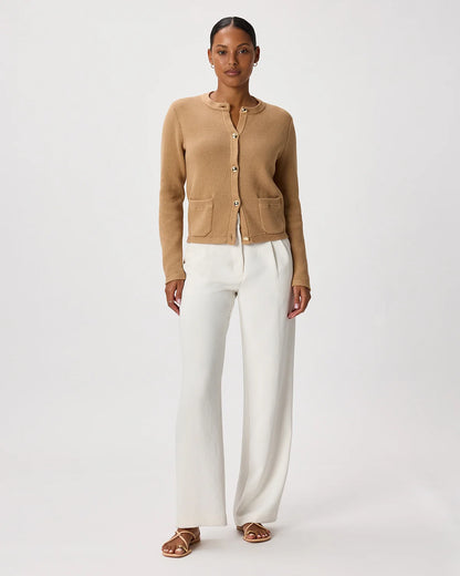 100% Organic Cotton Sweater Jacket - XS / Black/Ivory Colorblock