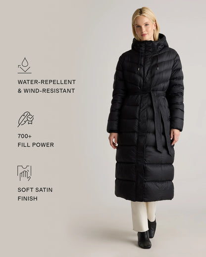 Responsible Down Belted Puffer Maxi Coat - XS / Morel Grey