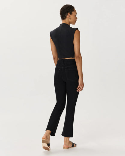Nina Stretch Pull-On Kick Flare Jeans - XS / Raven Black
