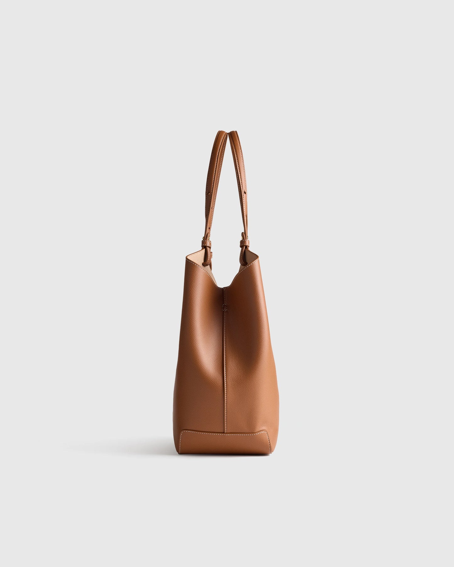 Italian Leather Trapeze Tote - One Size / Dark Brown