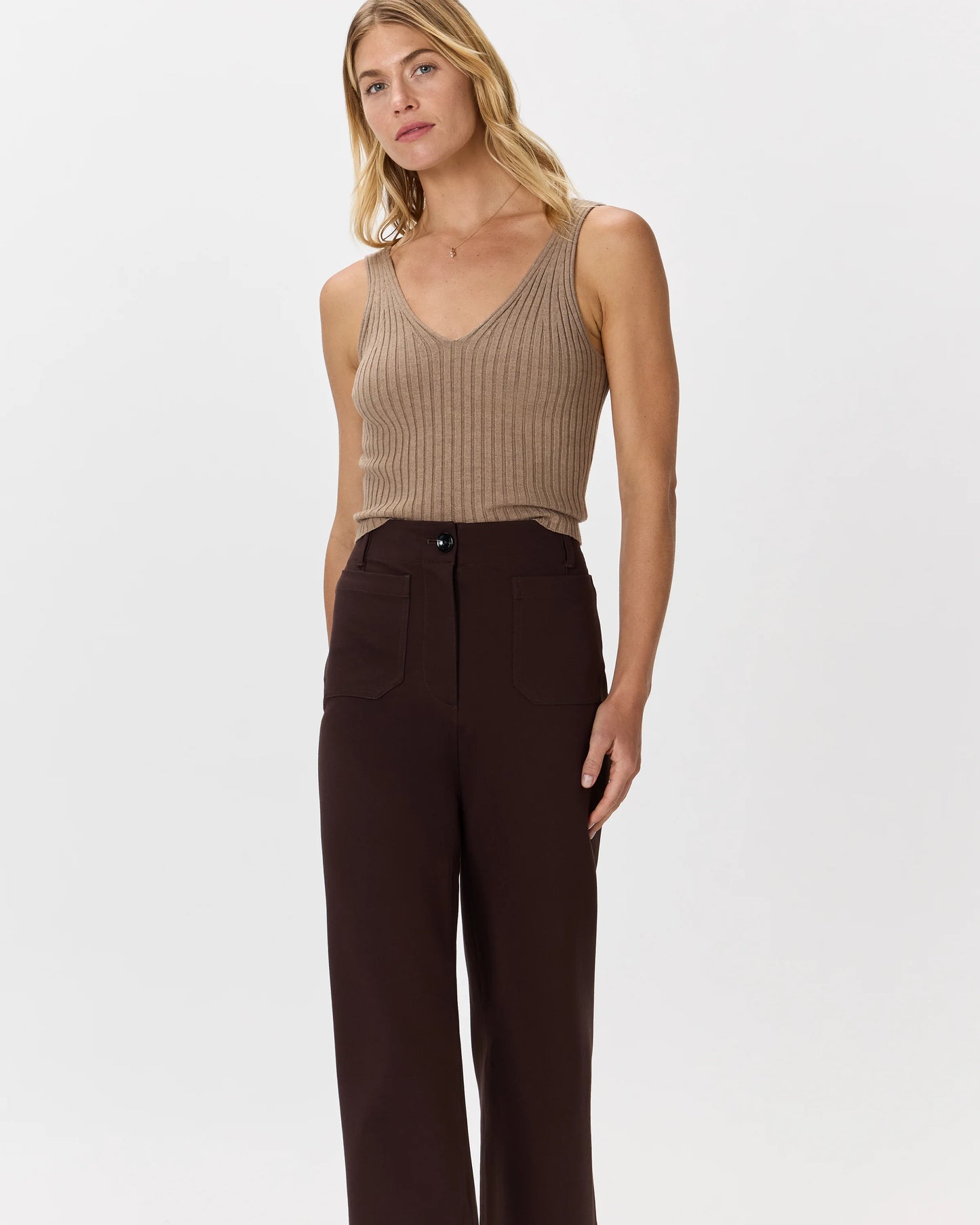 Ultra-Stretch Ponte Cropped Wide Leg Pants - 0 / Espresso