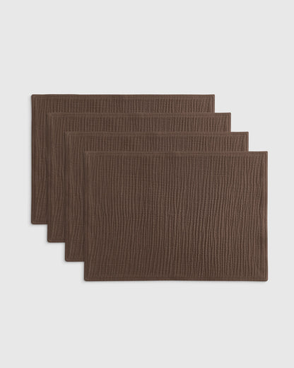 Organic Cotton Gauze Placemats - One Size / Chocolate