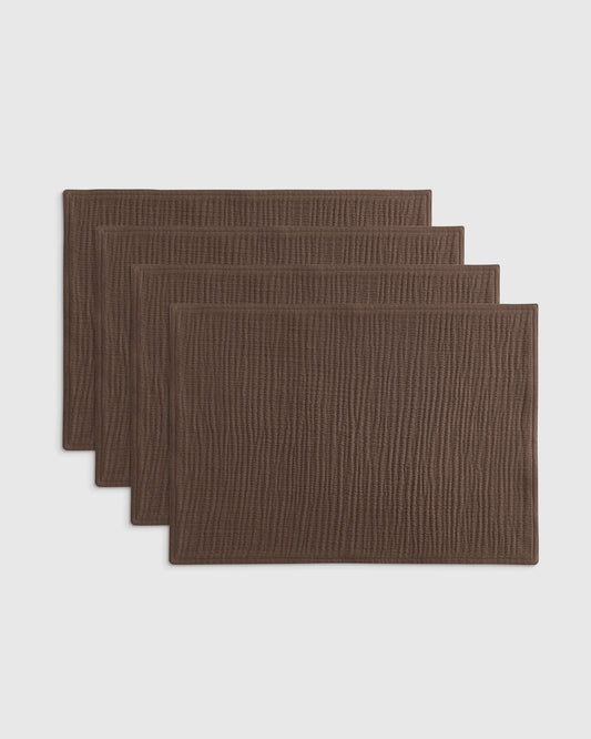 Organic Cotton Gauze Placemats - One Size / Chocolate