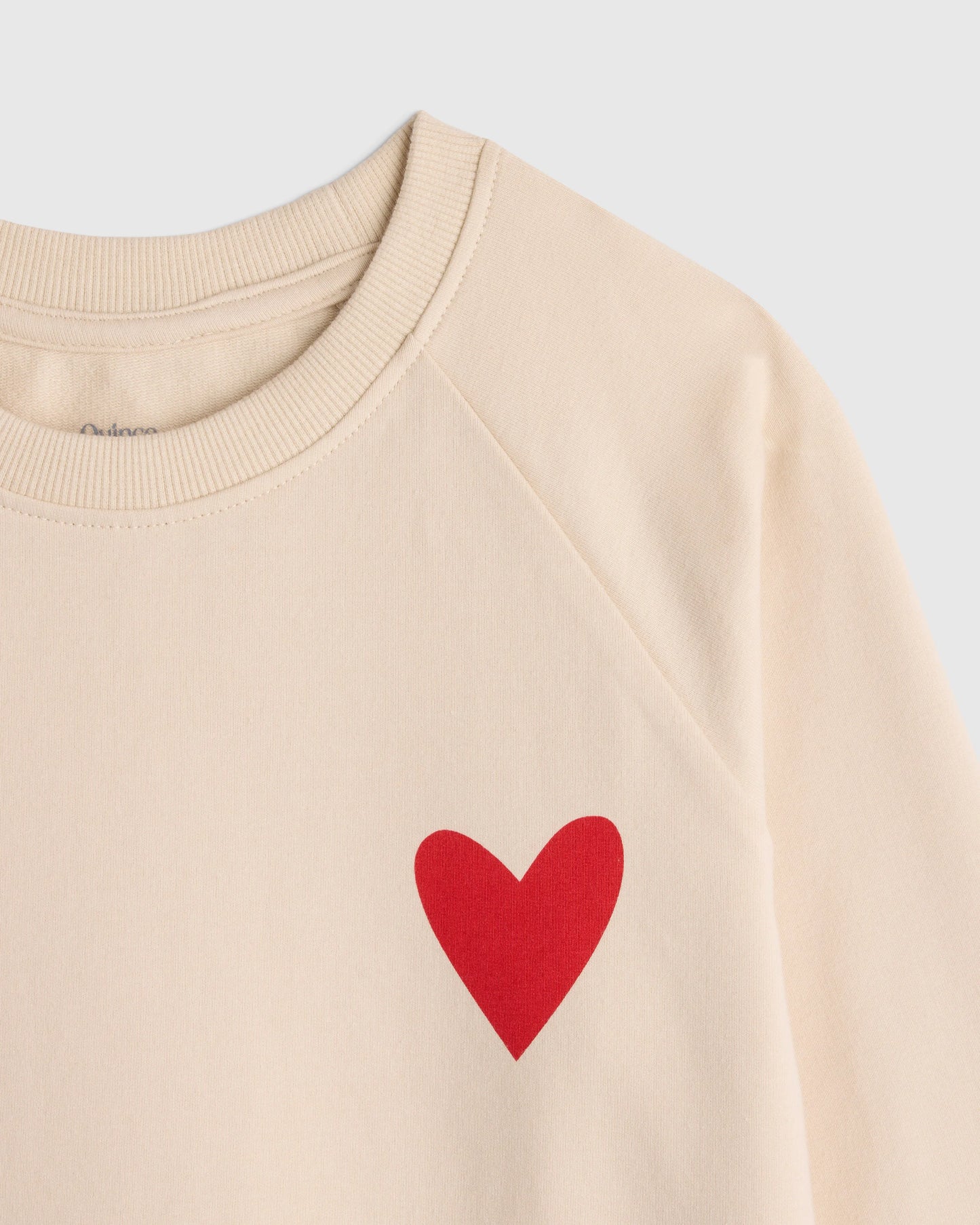 Organic Cotton French Terry Crew Neck Sweatshirt - 2T / Heart Graphic