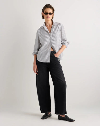 Maya Rigid Exaggerated Barrel Jeans - 24 / Powder Blue