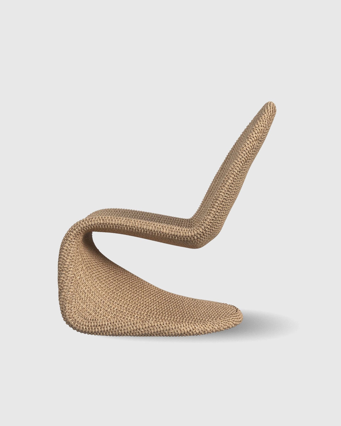 Curved All-Weather Wicker Indoor/Outdoor Lounge Chair - One Size / Natural