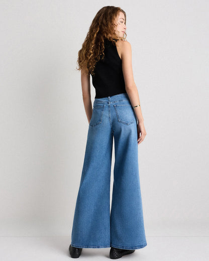 Bella Stretch Palazzo Jeans - 24 / Frosted Blue