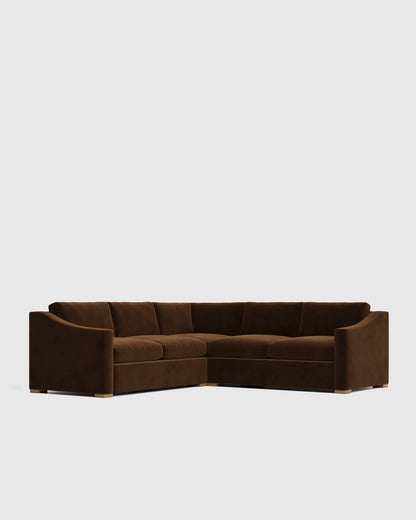 Hollis Slope Arm L Sectional in Performance Velvet - 110x110 / Gunmetal