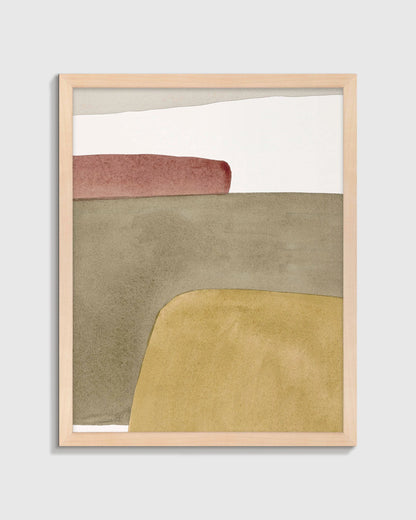 Suspension in Yellow by Julia Balfour - 21.25"x26.25" / Oak