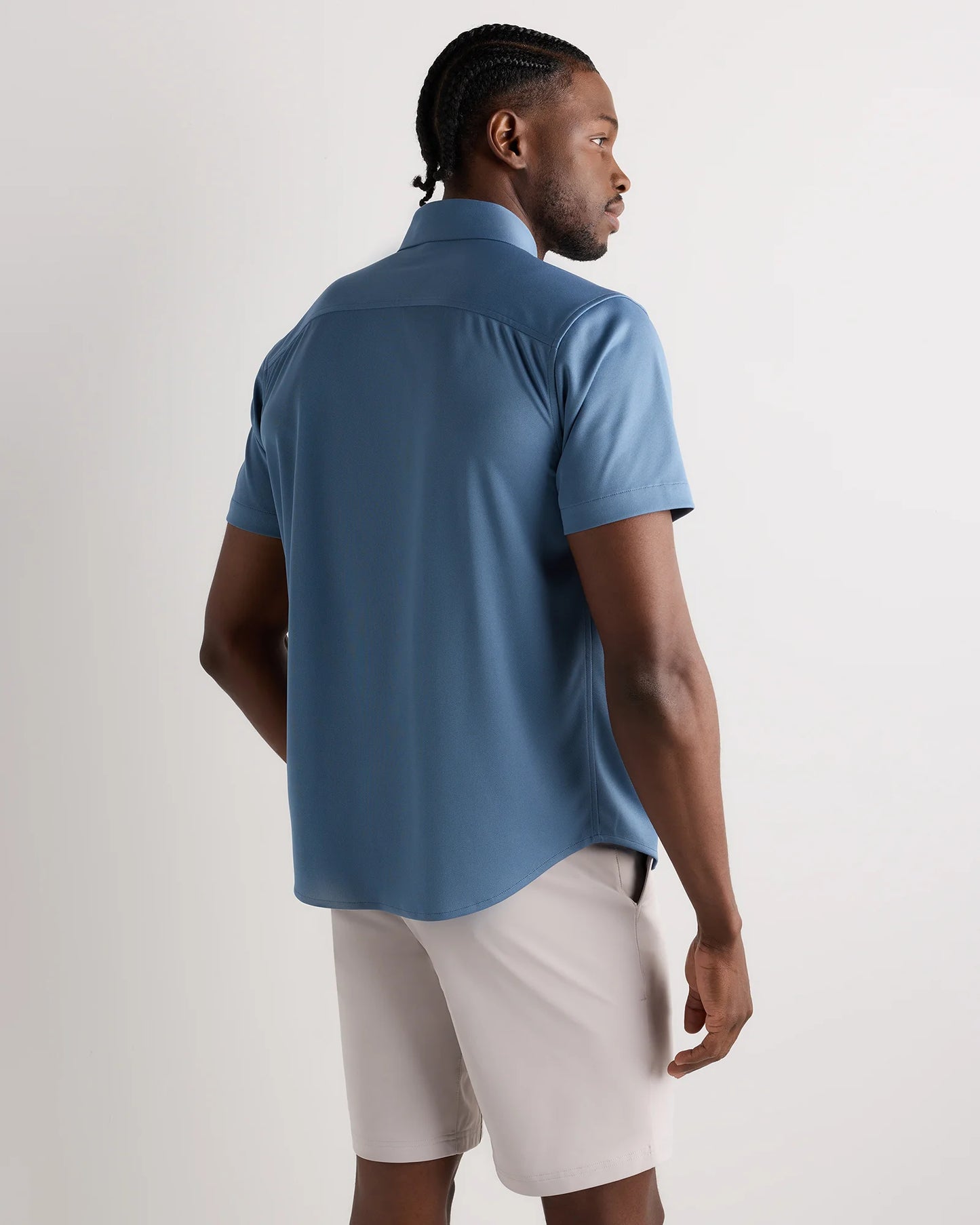 Commuter Stretch Pique Short Sleeve Button Down - S / Black