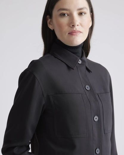 Stretch Crepe Cropped Jacket - XS / Morel