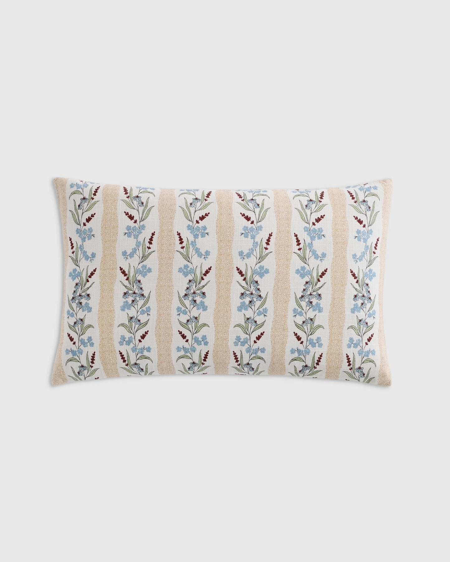 Wildflower Cotton Pillow Cover - 12x20 / Tan Stripe
