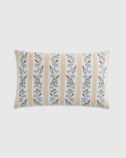 Wildflower Cotton Pillow Cover - 12x20 / Tan Stripe