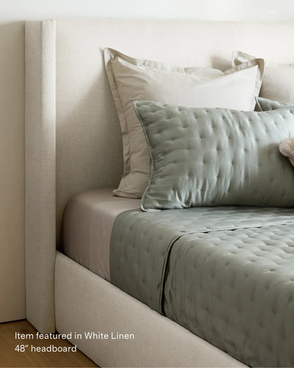 100% Linen Wingback Bed - Full / Canvas