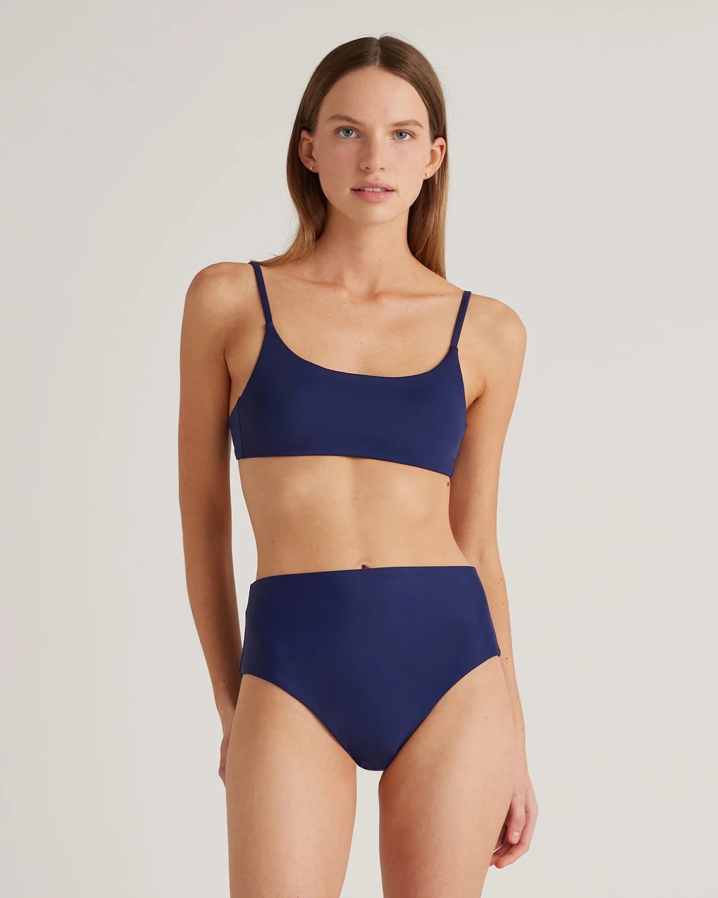 Italian Scoop Neck Bikini Top - XS / Electric Blue Floral