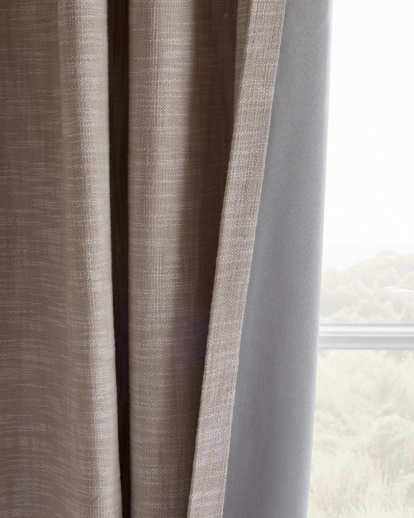 Textured Cotton Room Darkening Curtain - 48x84 / Ivory