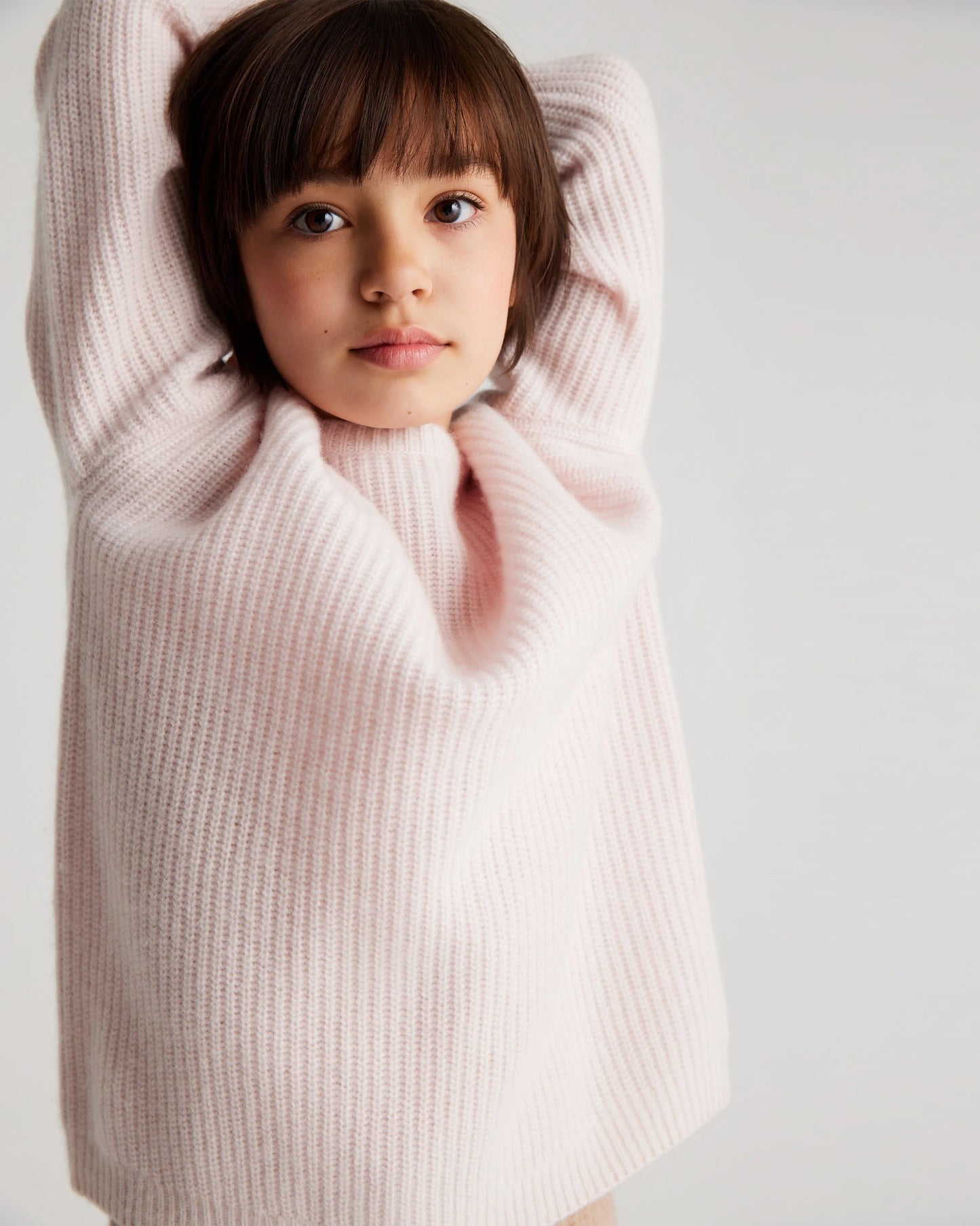Washable Cashmere Fisherman Tunic Sweater - 6 / Oatmeal
