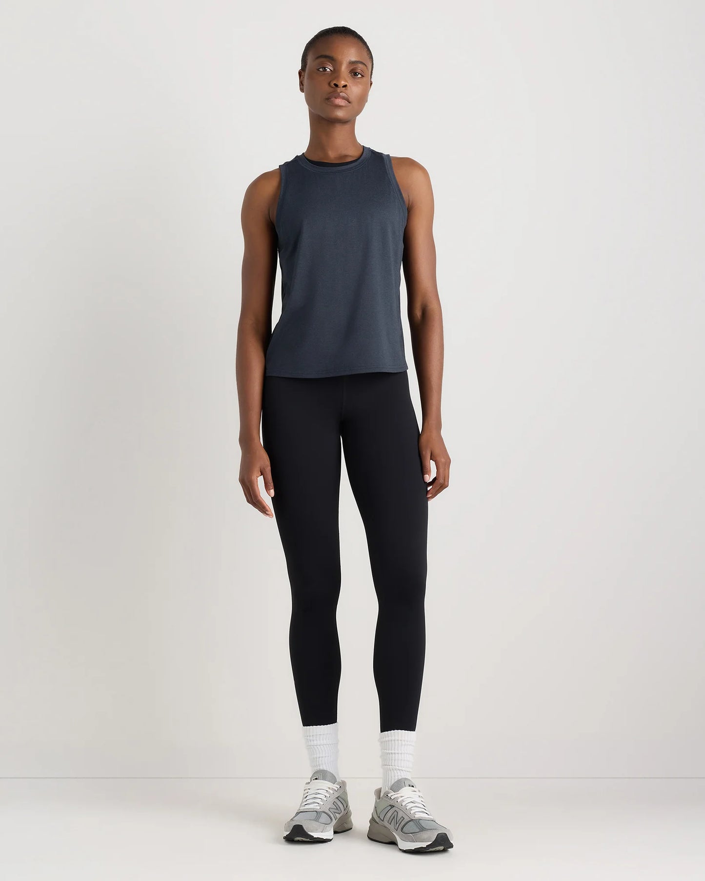Flowknit Breeze High-Neck Tank - XS / Heather Deep Navy