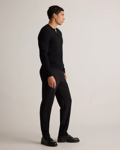 Mongolian Cashmere Henley Sweater - S / Brown