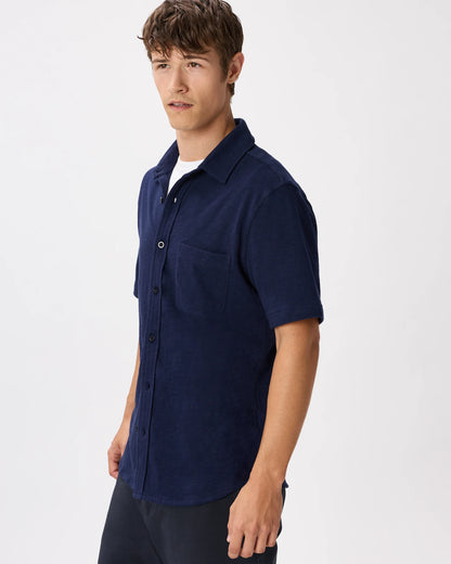 100% Organic Cotton Slub Short Sleeve Button Up Shirt - S / Heather Grey