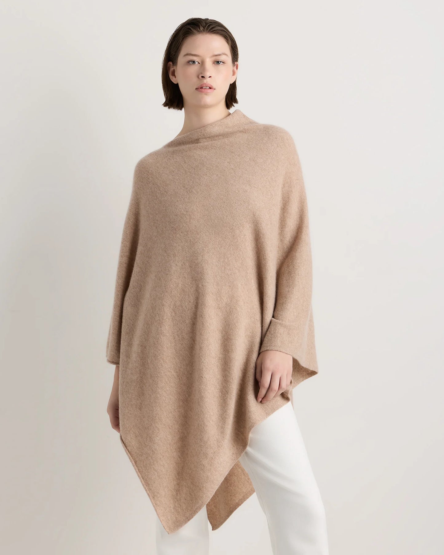 Mongolian Cashmere Poncho - One Size / Heather Grey