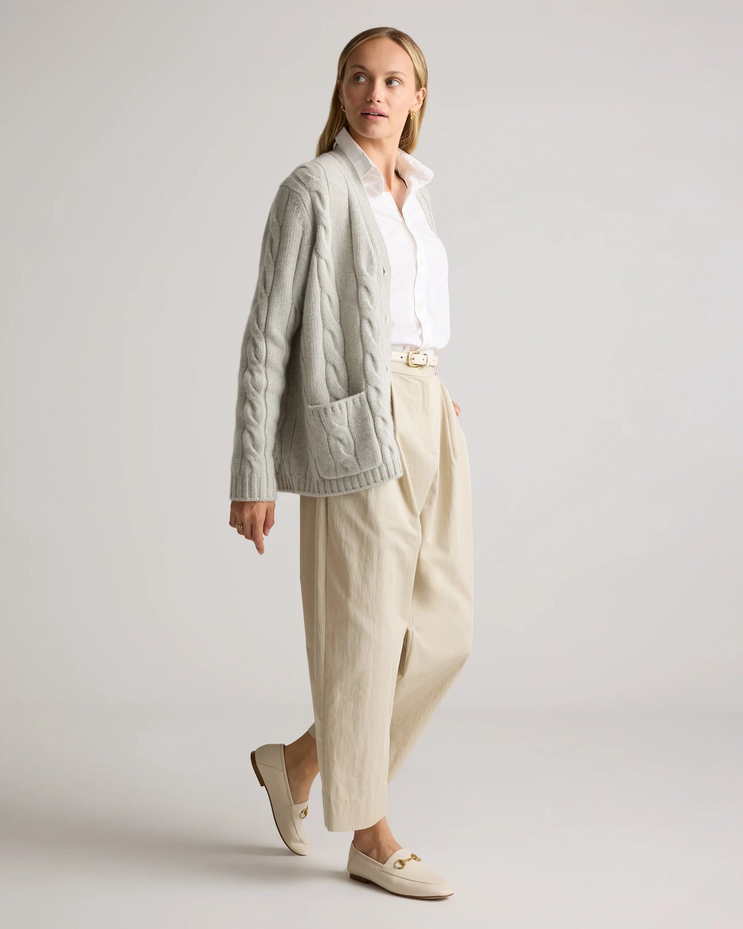 Luxe Baby Cashmere Cable Cardigan - XS / Pearled Ivory