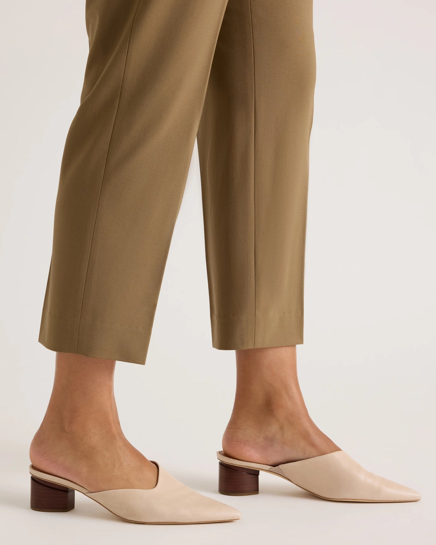 Italian Wool Slim Leg Ankle Pants - 0 / Grey Melange