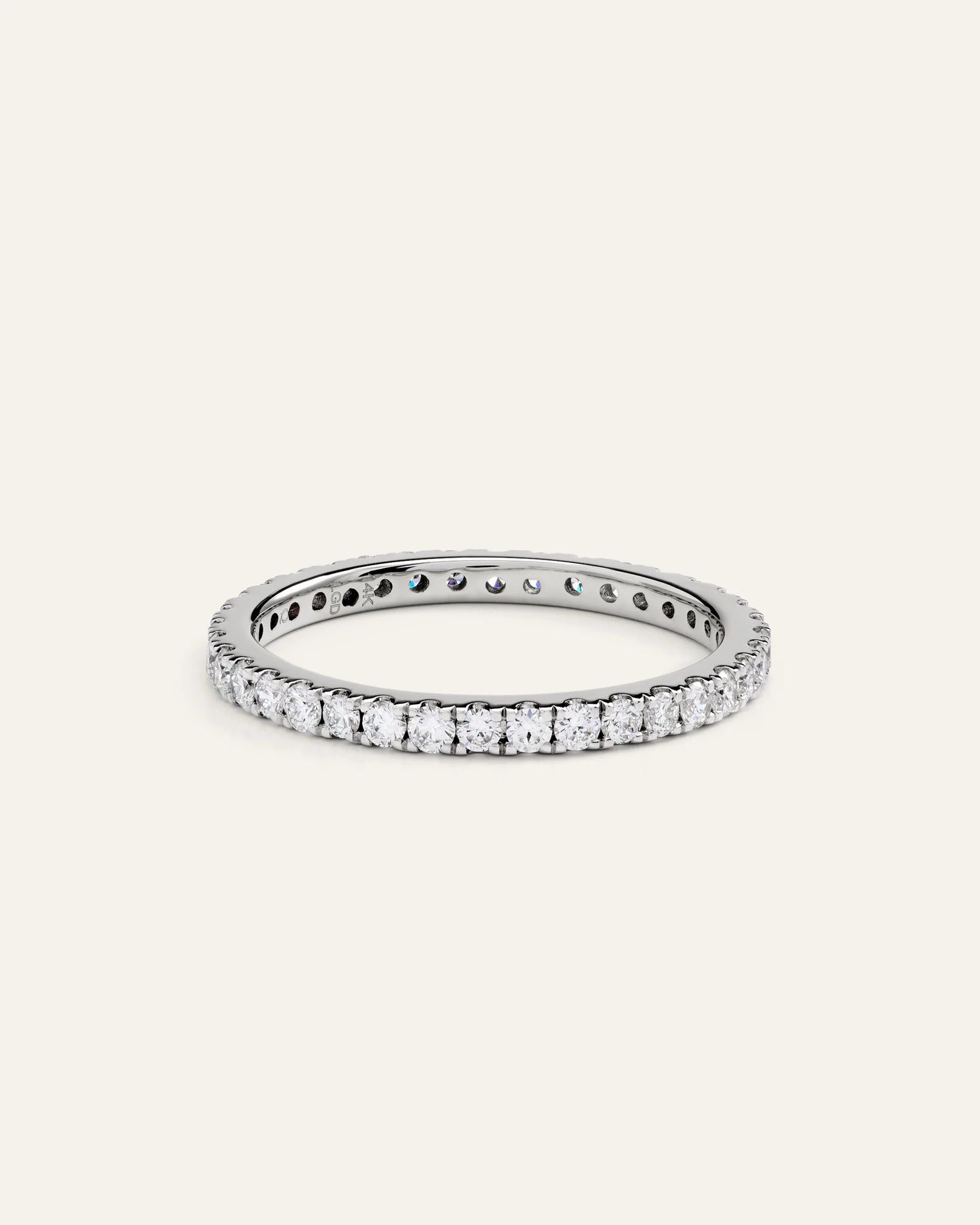 14K Gold Lab Grown Diamond Pave Eternity Band - 0.65ctw - 4 / Yellow Gold