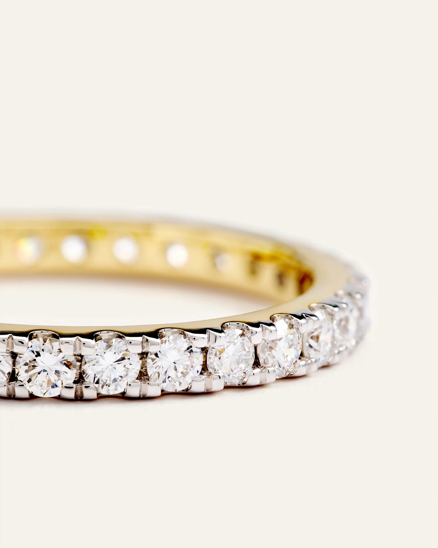 14K Gold Lab Grown Diamond Pave Eternity Band - 1ctw - 4 / Yellow Gold
