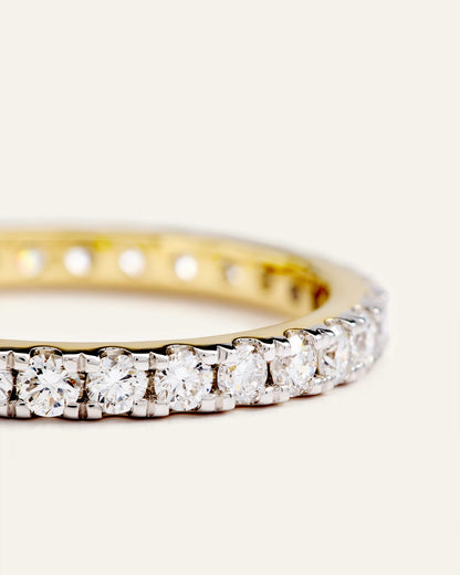 14K Gold Lab Grown Diamond Pave Eternity Band - 1ctw - 4 / Yellow Gold