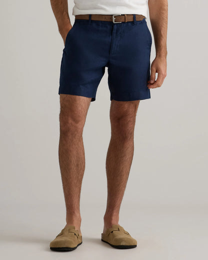 100% European Linen Trouser Shorts - 7" - S / Bayberry Olive