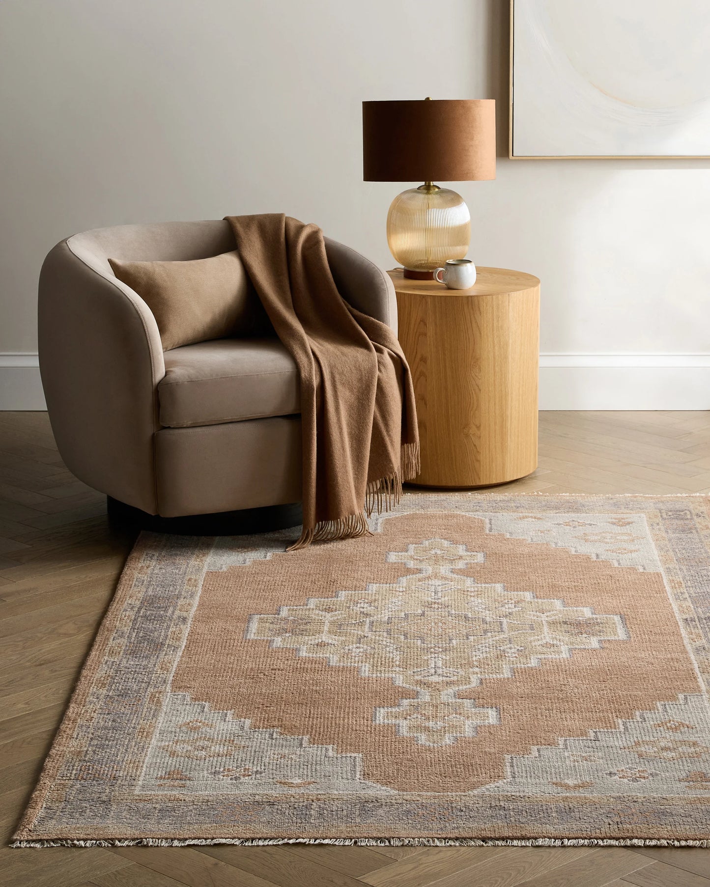 Chloe Hand-Knotted Wool Rug - 5' x 8' / Cognac