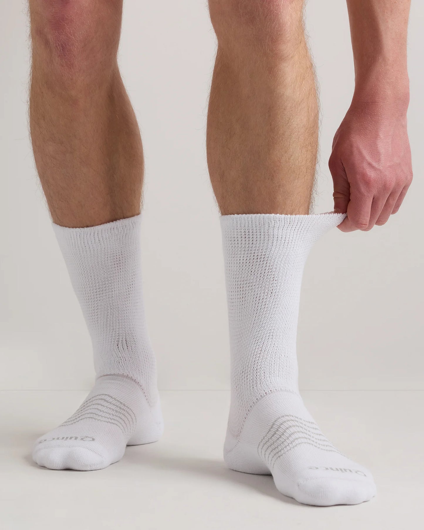 Everyday Cotton Targeted Stretch Crew Socks (4-Pack) - S / White