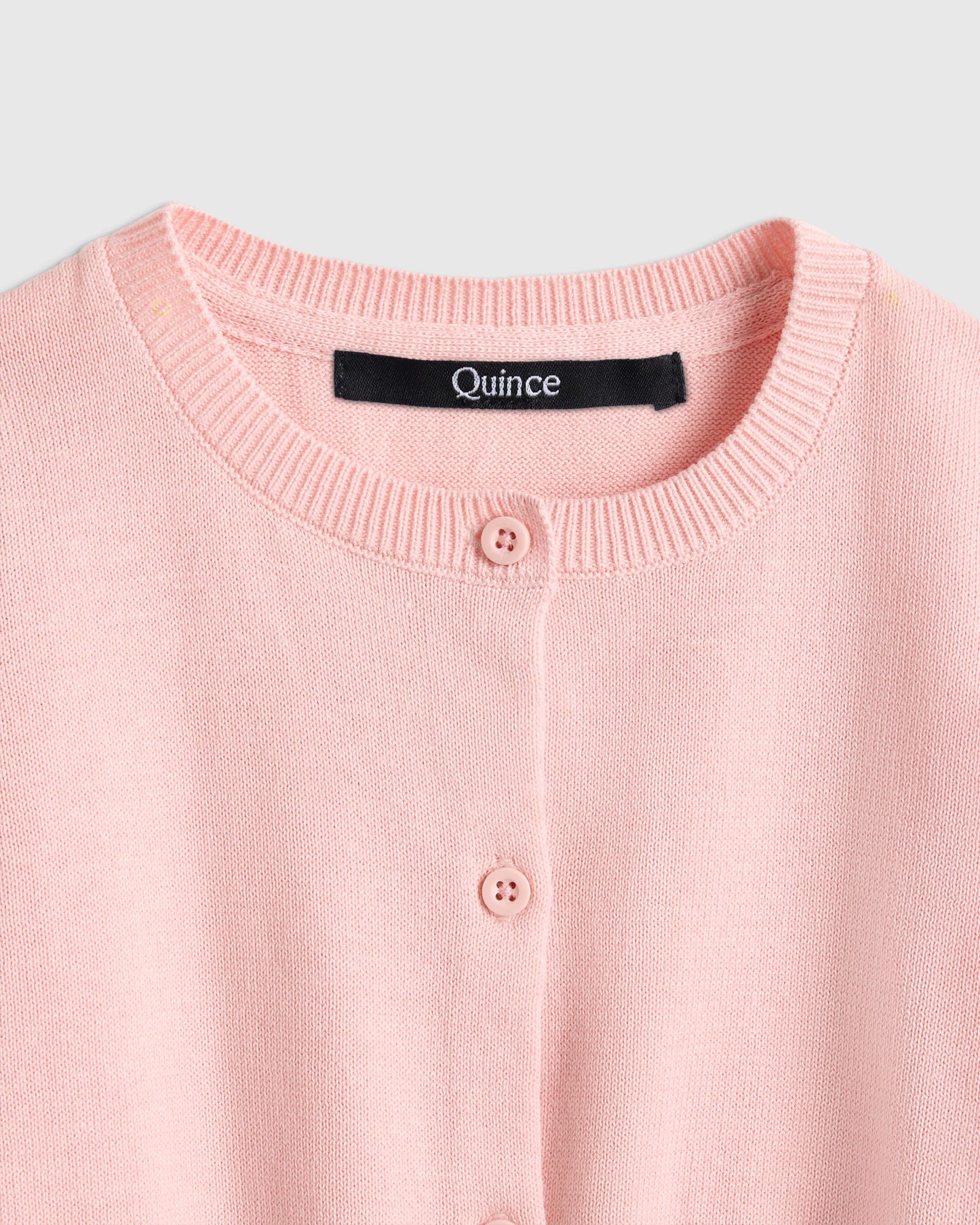 100% Organic Cotton Crewneck Cardigan - 2T / Ivory