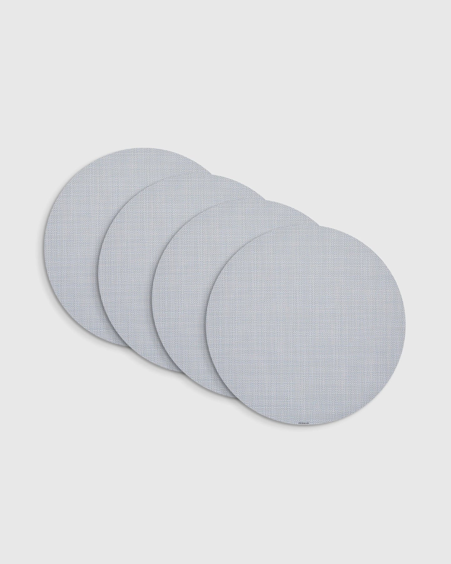 Mini Basketweave Easy-Care Round Placemat, Set of 4 by Chilewich - One Size / Parchment