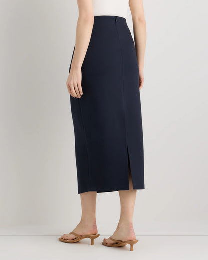 Ultra-Stretch Ponte Maxi Pencil Skirt - XS / Navy
