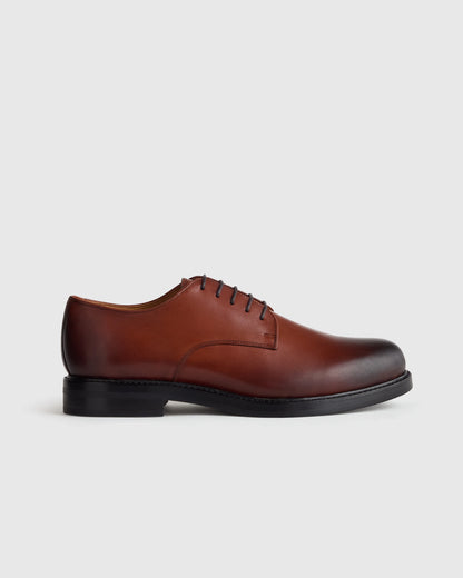 Calfskin Leather Derby - 7 / Brandy
