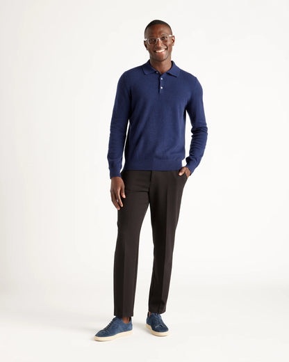 Mongolian Spring Cashmere Polo Sweater - S / Navy